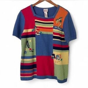 Koret Vintage Colorful Patchwork Sweater